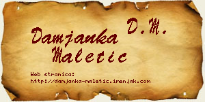 Damjanka Maletić vizit kartica